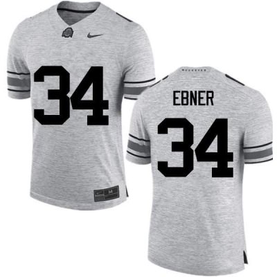 Men's Ohio State Buckeyes #34 Nate Ebner Gray Nike NCAA College Football Jersey Freeshipping IHS0244DK